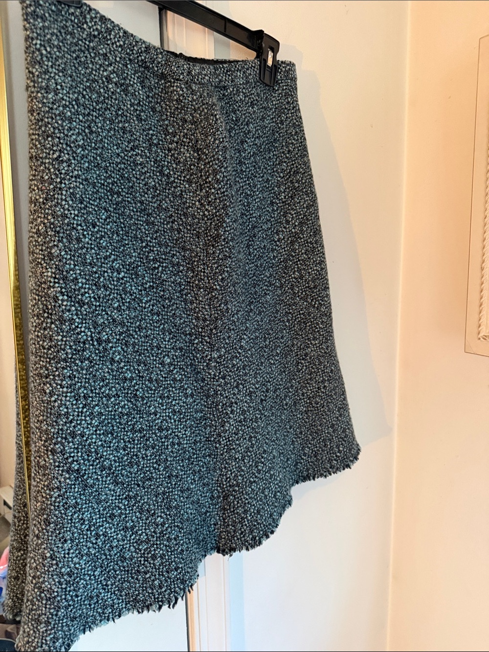 Banana Republic Teal and Black Tweed Midi Skirt